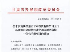 投资263亿元，陕煤玉门新能源可降解材料碳中和产业园项目批复实施