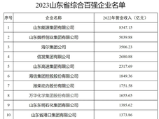 2023山东百强企业名单出炉，化工企业谁是上榜一哥