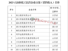 2023石油和化工民营企业百强名单，恒力、荣盛、盛虹位居前三