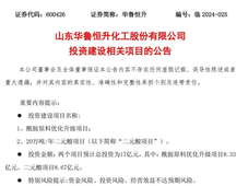 投资17亿元！华鲁恒升拟建新化工项目