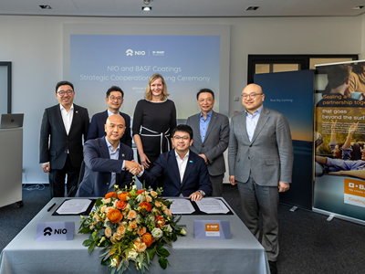 巴斯夫涂料业务部与蔚来集团就汽车涂料领域达成战略合作伙伴协议