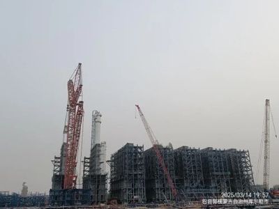 寰球北京公司塔里木二期乙烯项目乙烯装置裂解炉对流段全部安装就位
