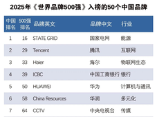 三桶油、中化、恒力、盛虹等上榜2025年世界品牌500强