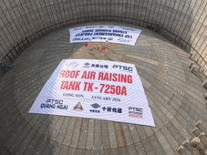 中国化学天辰公司越南龙山低温储罐项目首台储罐气顶升圆满成功