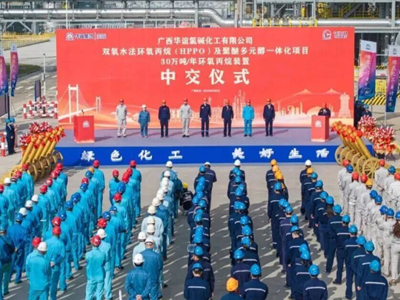 广西华谊 HPPO 项目 30 万吨 / 年环氧丙烷装置顺利中交