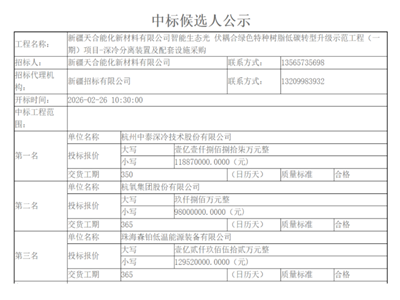 总投资140亿元，新疆新建煤化工项目多标段中标结果公示