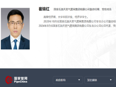 崔锦红任国家管网集团副总经理