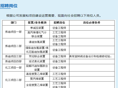 华锦阿美石油化工有限公司社会招聘公告（2026年8月）