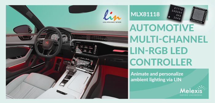 前瞻技术，迈来芯,LIN RGB LED控制器MLX81118,汽车环境照明