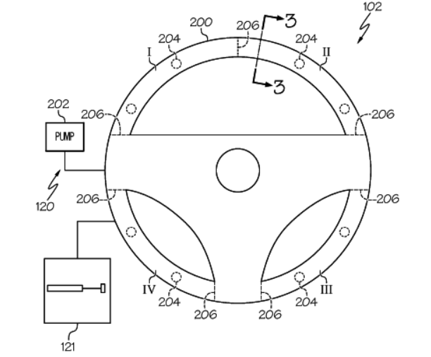 丰田获得新型充气方向盘专利 可调整直径对驾驶员进行预警