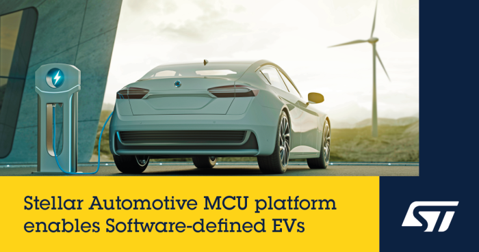 意法半导体推出新型微控制器 实现软件定义电动汽车