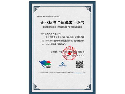 权威大奖认证领先实力 长安福特以高标准成就高品质 福特Mustang Mach-E荣获2021年度企业标准“领跑者”