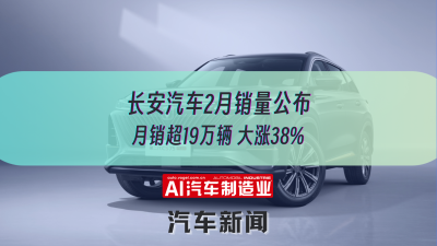 长安汽车二月销量公布 月销超19万辆 大涨38%