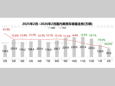盖斯特研报：2026年2月中国汽车市场销量走势与特征解析
