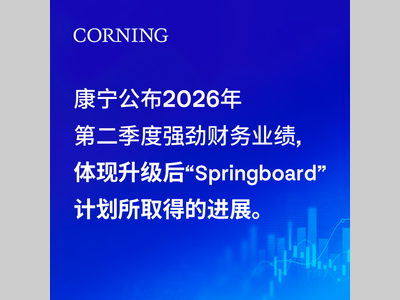 康宁公布2026年第二季度强劲财务业绩（1）体现升级后“Springboard”计划所取得的进展
