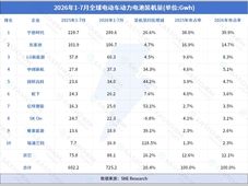 全球动力电池装车量TOP10！