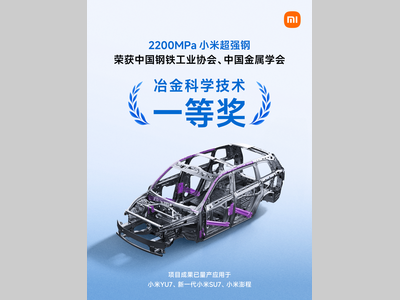 2200MPa 小米超强钢荣获冶金科学技术奖一等奖