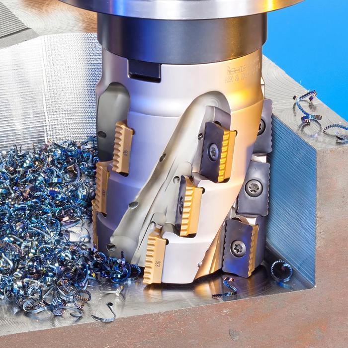 图3 - MILLSHRED可转位铣刀的切屑刃型有助于更稳定的铣削过程和更好的断屑效果。