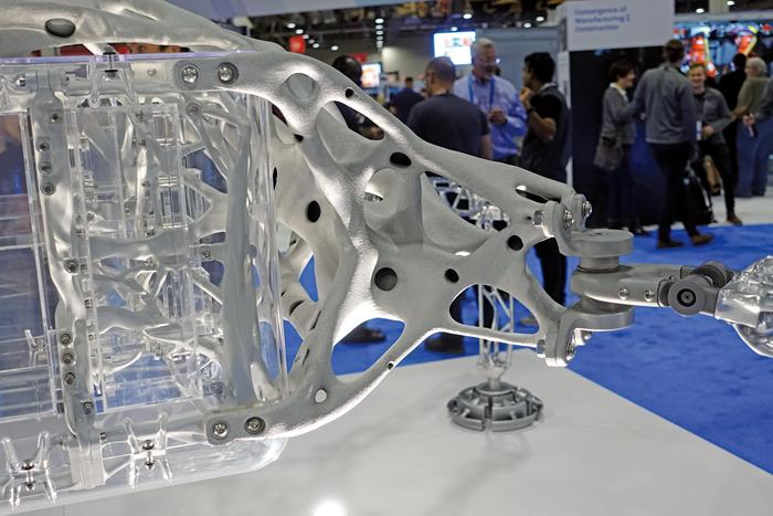 图3 通过在增材制造所生产的砂模铸造着陆器拱顶的大型笼子状外部结构