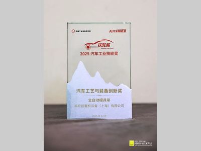 “科尼全自动模具吊”荣获“2025年AI《汽车制造业》扶轮奖-汽车工艺与装备创新奖”