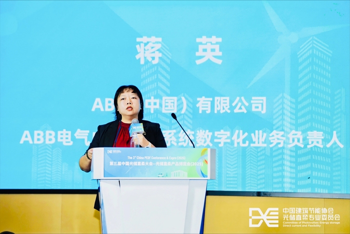 ABB电气中国配电系统数字化业务负责人蒋英发表演讲