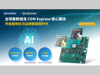 研华发布SOM-6820：搭载高通骁龙X-Elite系列处理器，开启能效比与边缘智能新时代