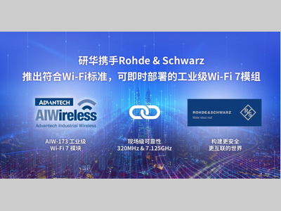 研华携手Rohde & Schwarz推出符合Wi-Fi标准、可即时部署的工业级Wi-Fi 7模组