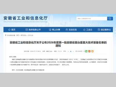 8 项仪器设备达国际先进！2026 安徽首批首台套重大技术装备名单公布