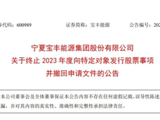宝丰能源100亿绿氢项目定增终止