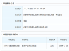 总投资25亿元，内蒙古兴安盟又一生物质绿色甲醇项目获批