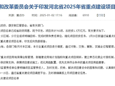 27个氢能项目！41个风电项目！河北省2025年省重点建设项目名单公布