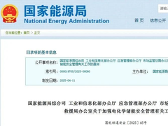 国家能源局等五部门：所有电化学储能电站项目须依法依规实施备案