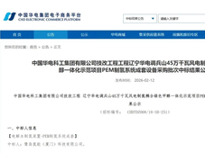 中标 | 华电45万千瓦风电制氢耦合绿色甲醇一体化示范项目中标公示；上海电气中标兰州新区绿色甲醇项目