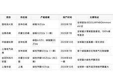 六大绿色氢氨醇示范项目集中投建，产业进入商业化放量期